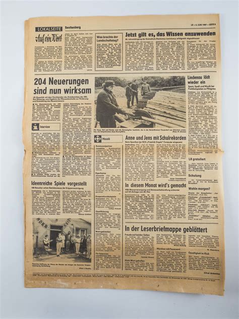Zeitung Lausitzer Rundschau Vom 4 Juni 1987 Ddr Museum Berlin