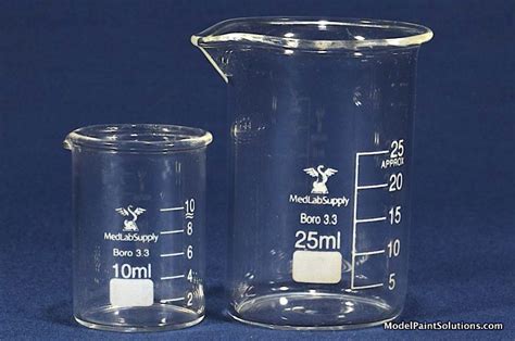 Small Glass Measuring Beakers Ml And Ml Model Paint Solutions