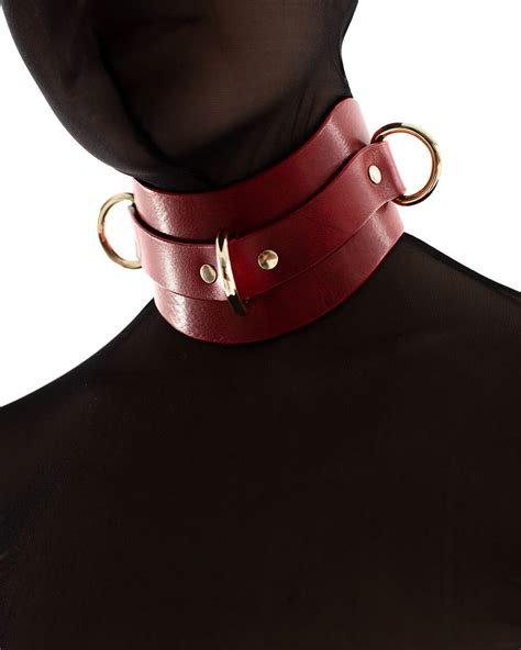 premium leather bdsm collar submissive collar slave collar etsy