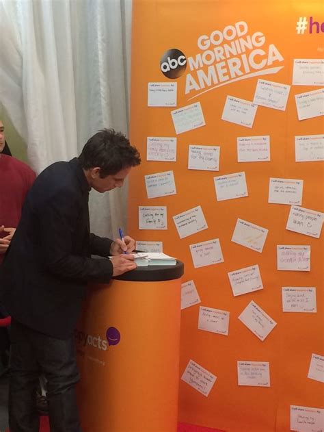 Ben Stiller Signing The Happiness Wall At Good Morning America