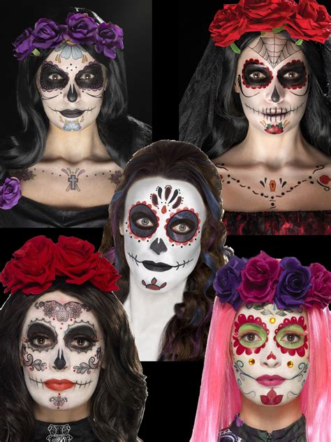 Day Of The Dead Makeup Tattoo Kit Halloween Sugar Skull