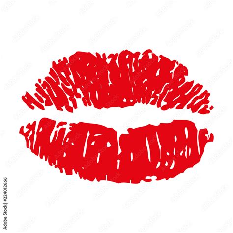Red Imprint Kiss Lips Vector Stock Vector Adobe Stock