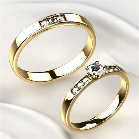 Cincin Kawin Berlian Emas Putih Tf1516 Kimfook Jewelry
