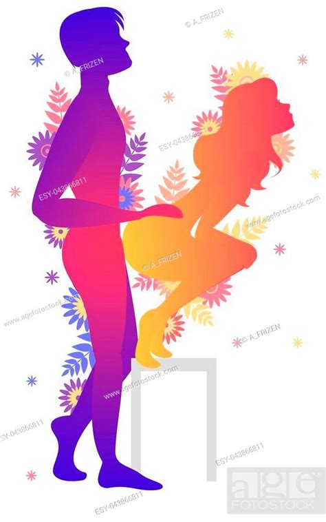 Kama Sutra Sexual Pose The Challenge Man And Woman On White Background