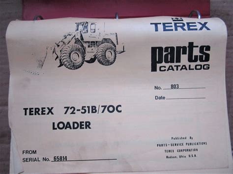 Terex 72 51b 70c End Loader Parts Catalog Manual Ebay