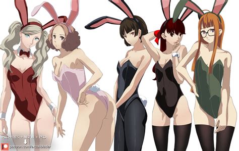 Rule 34 Alternate Costume Ann Takamaki Ass Atlus Breasts Bunnysuit Excaliblader Female Female