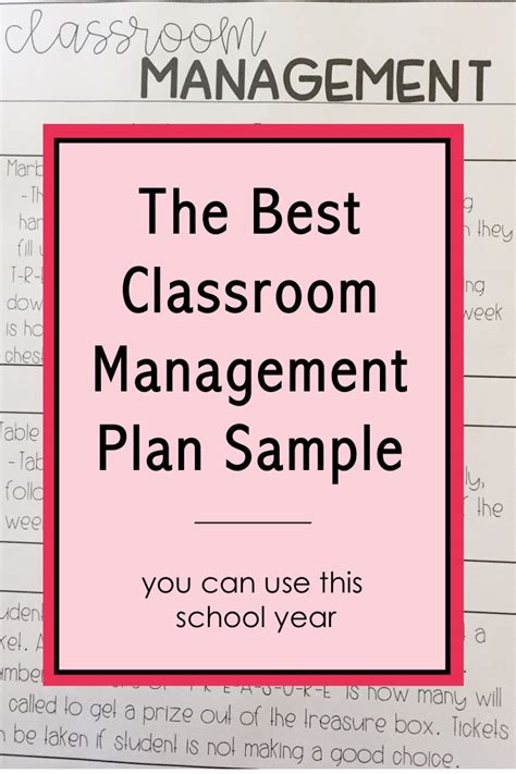 The Best Classroom Management Plan Sample You Can Use This School Year