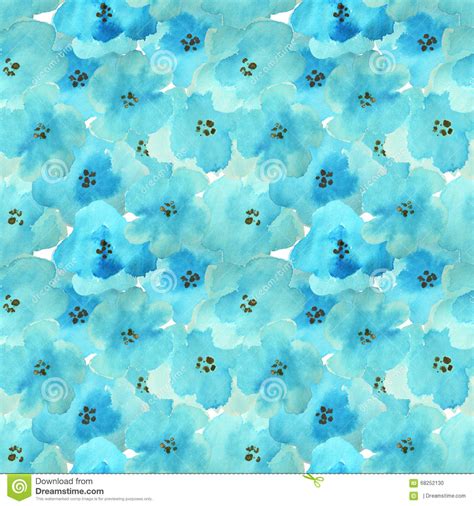 Seamless Pattern With Beautiful Watercolor Flowers Stock Illustration