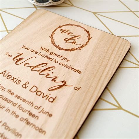 Wooden Wedding Invitation Rustic Wedding Invites Real