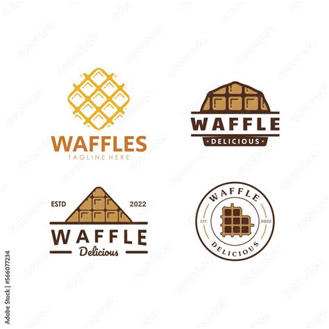 Delicious Belgian Waffle Logo Template Stock Vector Adobe Stock