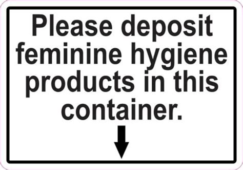 5in X 35in Deposit Feminine Hygiene Products Sticker