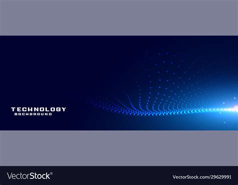 Technology Digital Glowing Wave Particle Banner Vector Image