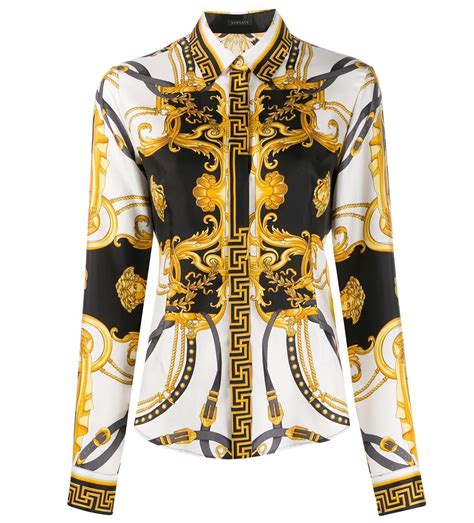 Versace Barocco Print Long Sleeve Silk Shirt Brand Size 38 A84722