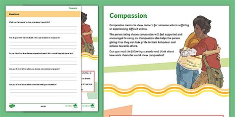 Compassion Activity Sheet Teacher Made Twinkl
