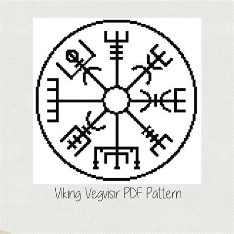 Viking Cross Stitch Pattern Vegvisir Protection Safe Travel Etsy