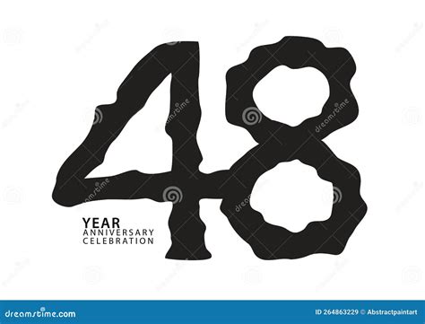 48 Year Anniversary Celebration Black Color Logotype Vector 48 Number