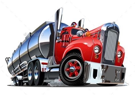 Cartoon Semi Tanker Truck Isolated On White By Mechanik Graphicriver