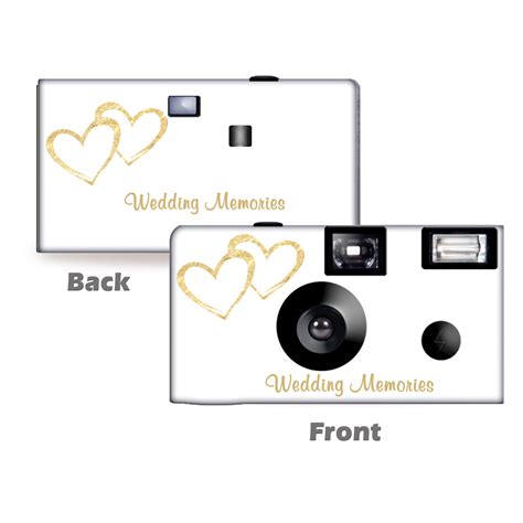 5 Pack Gold Hearts Wedding Memories Disposable Camera Wedding Camera