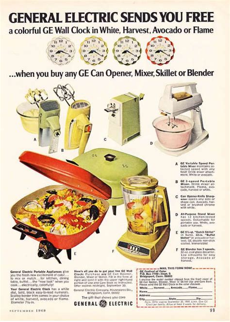 1969 Ad For General Electric Kitchen Appliances With A Clock Offer