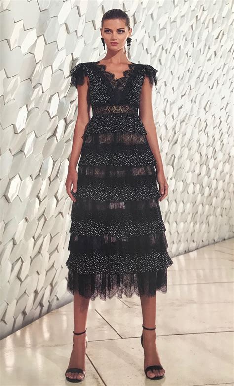 Vestiti per battesimo, comunione, cresima, damigelle e paggetti. Abito cerimonia donna corto nero a pois bianchi con ...