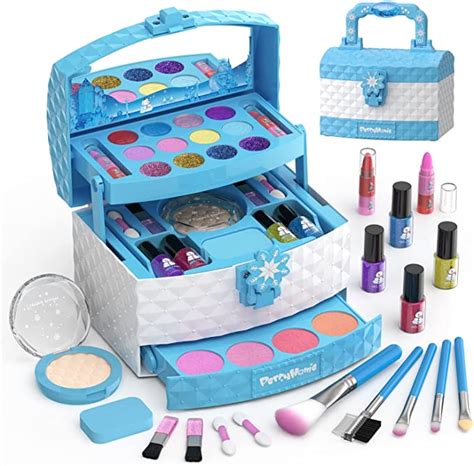 Perryhome Kids Makeup Kit For Girl 35 Pcs Washable Makeup Kit Real