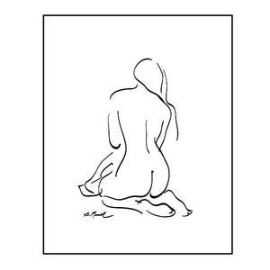 Minimalist Nude Art Prints Line Drawing Matisse Inspired Etsy