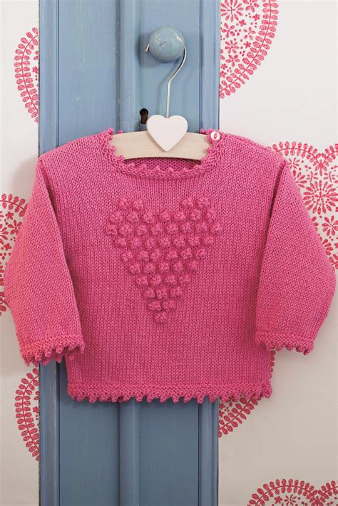 Only £8.50 using code aukagor to donate to anxiety uk. Girls Bobble Heart Jumper Knitting Pattern | The Knitting ...