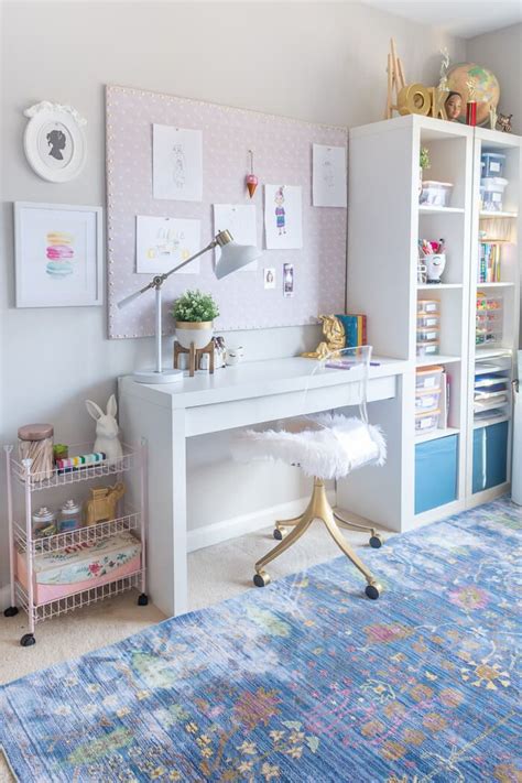 Ikea Malm Desk And Kallax Shelf For Girls Bedroom Storage
