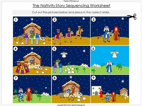 Printable Nativity Story Sequencing Printable Word Searches