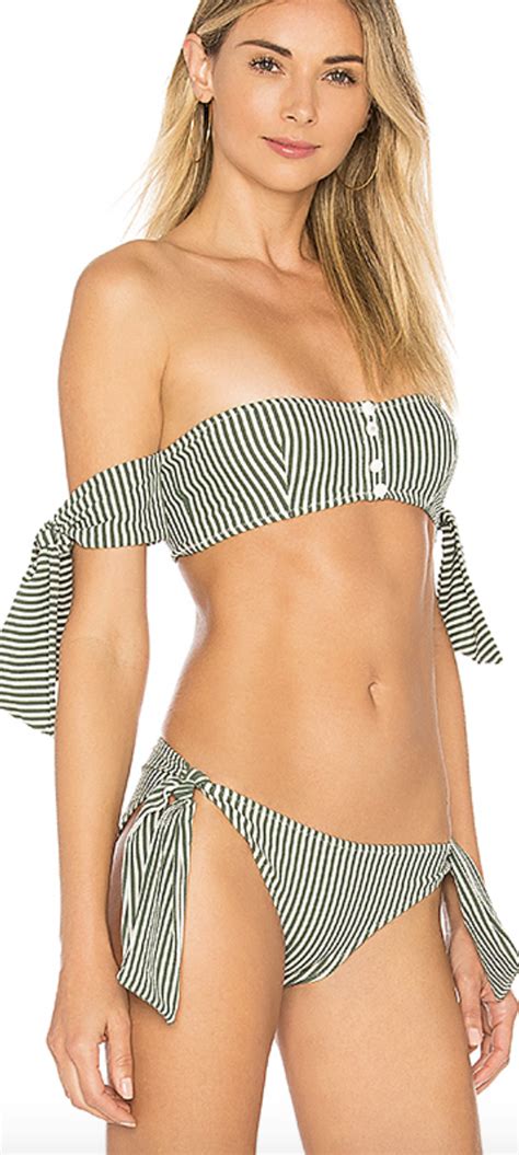 Solid Striped The McKenzie Bikini Solid Striped Fashion Navy