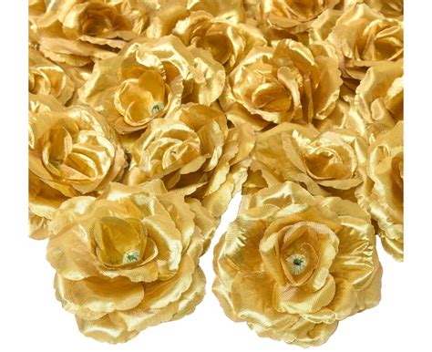 Flower30pcs Simulation Small Rose Flower Gold Gold Artificial Silk