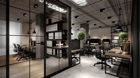 Office For Engineering Firm On Behance Office Interior Design Industrial Office Design