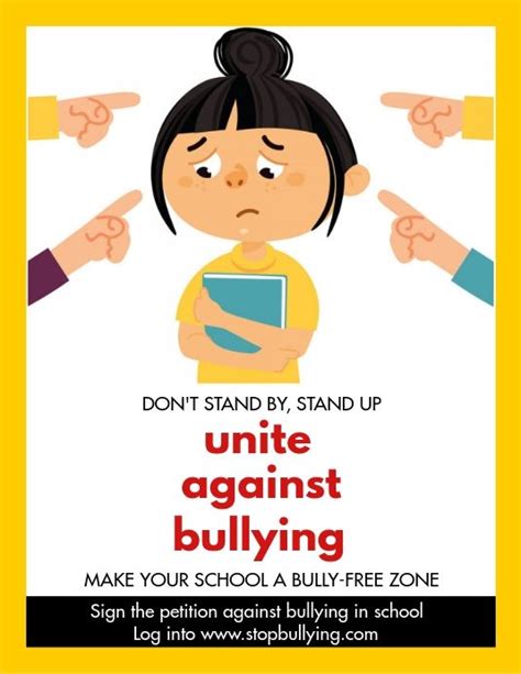 stop bullying classroom sign poster 12x18 inch home décor posters and prints home décor in2147750