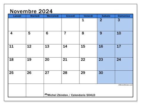Calendario Novembre 2024 504ld Michel Zbinden It