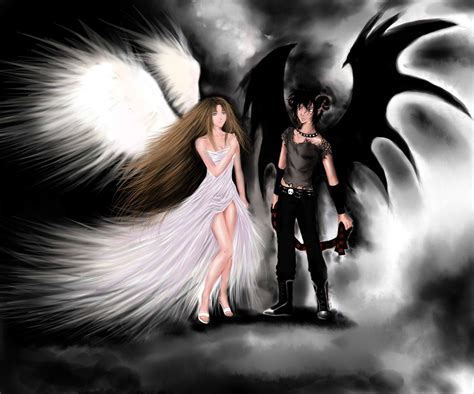 Angel And Demon Love Wallpapers Top Free Angel And Demon Love Backgrounds WallpaperAccess