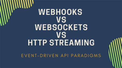 Webhooks Vs Websockets Vs Streaming Which Event Driven API To