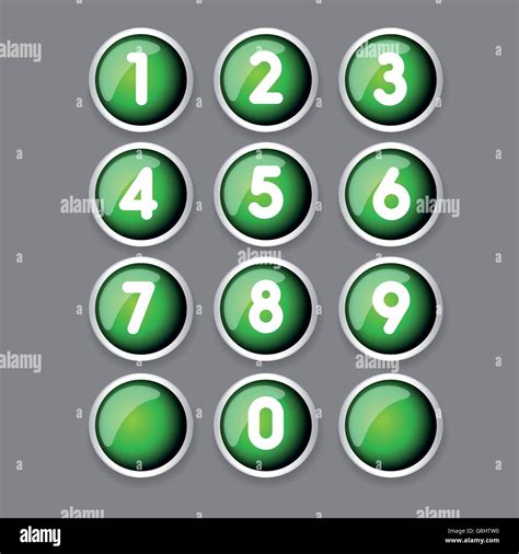 Green Button Number Set Vector Stock Vector Image And Art Alamy