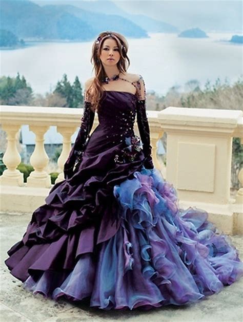 Please find a soft tape to measure yourself and check size chart, keep tape loose, otherwise will be too tight or large for you. Purple Bridal Gown