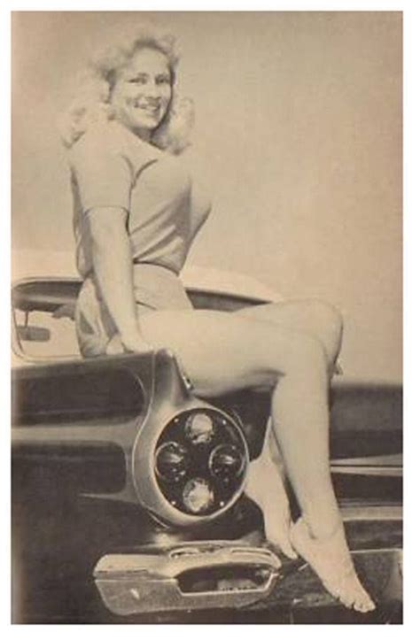 Lady Posing On The Back Of A 50s Car Year Unknown