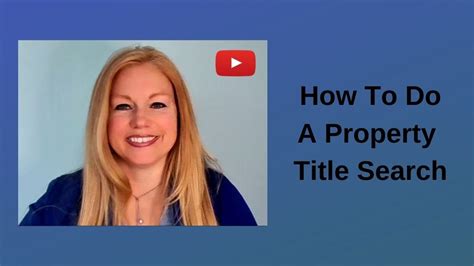 How To Do A Property Title Search Youtube