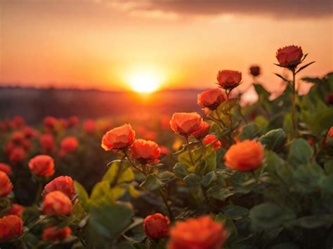 Premium Photo Rose Flower Sunset Nature