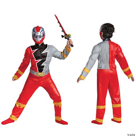 Boys Red Ranger Dino Fury Muscle Costume Oriental Trading