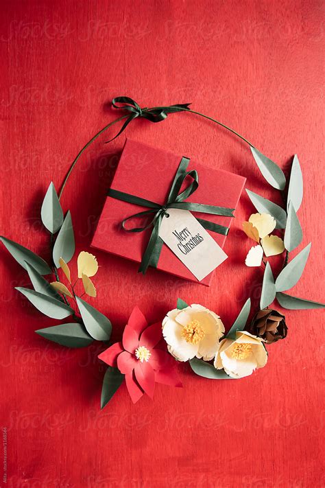 Paper Flowers Wreath And T By Stocksy Contributor Alita Stocksy