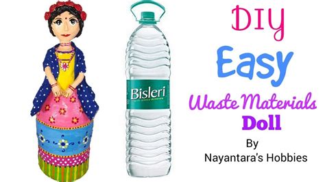 Diy Easy Doll From Waste Materials Plastic Bottle Craft Youtube