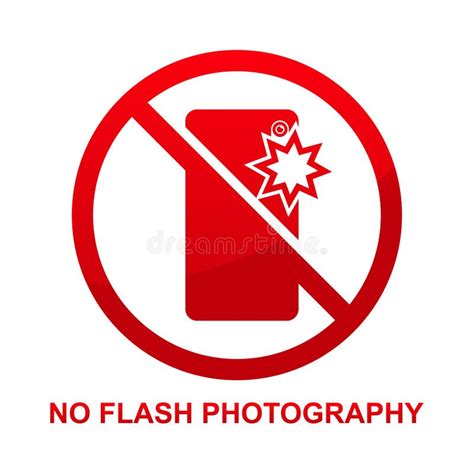 No Flash Photography Sign Isolated On White Background Stock Vector