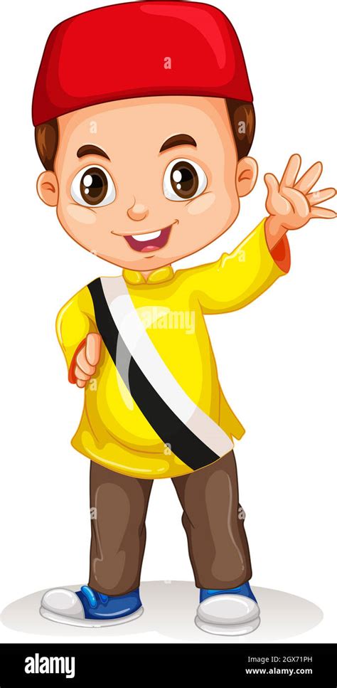 Brunei Boy Smiling And Waving Stock Vector Image And Art Alamy