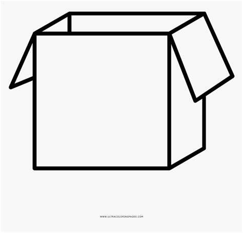 Open Box Coloring Page Cardboard Box Black And White Hd Png Download