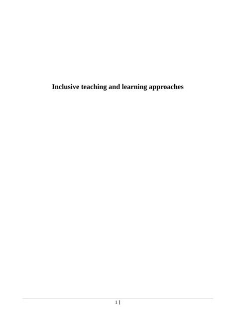 Inclusive Teaching And Learning Approaches Role Strengths