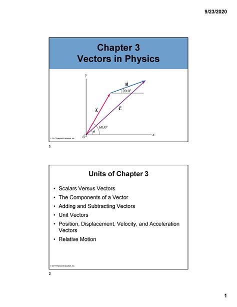 Chapter 3 Notes Chapter 3 Vectors In Physics © 2017 Pearson Education