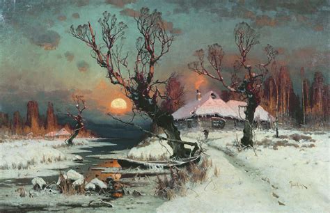 Wallpaper Landscape Painting Winter Artwork Art Sketch Modern